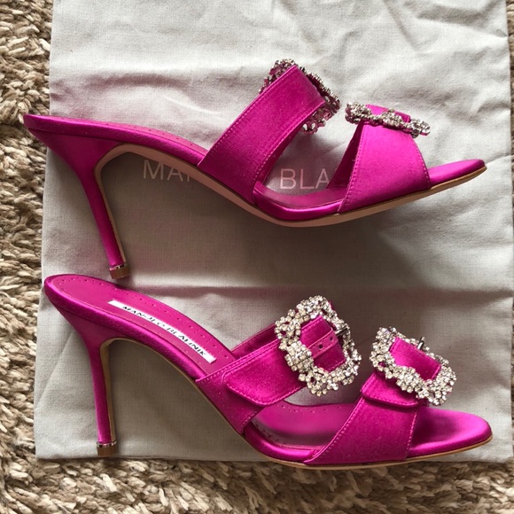 🌸SOLD🌸Manolo Blahnik Mulussanhan BuckleSatinShoe - Picture 3 of 5